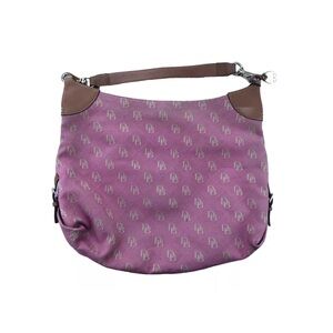 Dooney & Bourke Signature DB Shoulder Hobo Tote Shoulder Handbag Pink Barbiecore